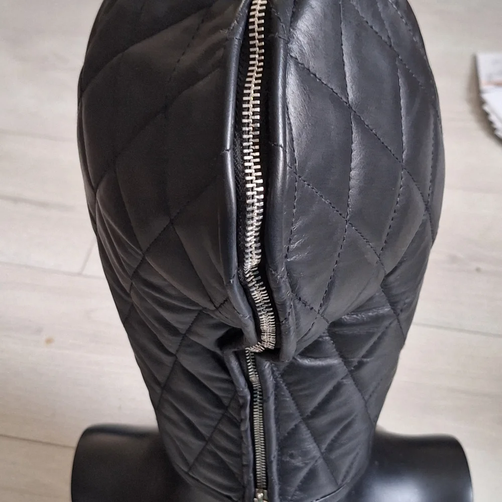 Black Head Mask Bondage leather mask Unisex erotic mask